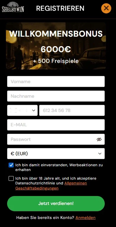 ShelbyWin Casino registr